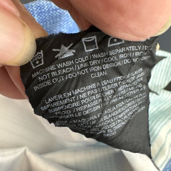 Hurley Men's 38 Board Shorts Hybrid Blue Stripe Inseam 9" Lace Up - Picture 9 of 11